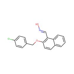 O/N=C/c1c(OCc2ccc(Cl)cc2)ccc2ccccc12 ZINC000006942380