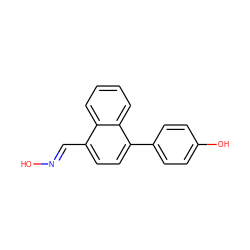 O/N=C/c1ccc(-c2ccc(O)cc2)c2ccccc12 ZINC000016052260