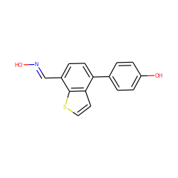 O/N=C/c1ccc(-c2ccc(O)cc2)c2ccsc12 ZINC000028819894