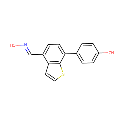 O/N=C/c1ccc(-c2ccc(O)cc2)c2sccc12 ZINC000028819896