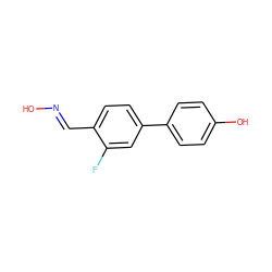 O/N=C/c1ccc(-c2ccc(O)cc2)cc1F ZINC000040380418