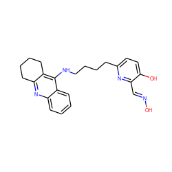 O/N=C/c1nc(CCCCNc2c3c(nc4ccccc24)CCCC3)ccc1O ZINC000169310262