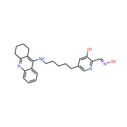 O/N=C/c1ncc(CCCCCNc2c3c(nc4ccccc24)CCCC3)cc1O ZINC000169310263