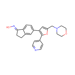 O/N=C1\CCc2cc(-c3cc(CN4CCOCC4)oc3-c3ccncc3)ccc21 ZINC000013974295