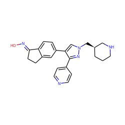 O/N=C1\CCc2cc(-c3cn(C[C@@H]4CCCNC4)nc3-c3ccncc3)ccc21 ZINC000040425226