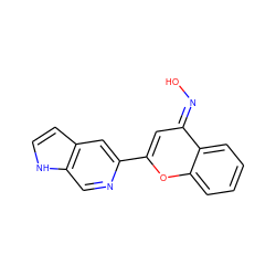 O/N=c1\cc(-c2cc3cc[nH]c3cn2)oc2ccccc12 ZINC000117392562