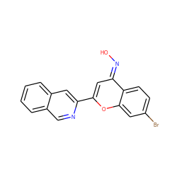 O/N=c1\cc(-c2cc3ccccc3cn2)oc2cc(Br)ccc12 ZINC000117398234