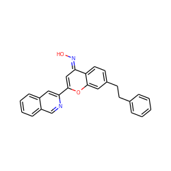 O/N=c1\cc(-c2cc3ccccc3cn2)oc2cc(CCc3ccccc3)ccc12 ZINC000117390341