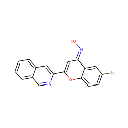 O/N=c1\cc(-c2cc3ccccc3cn2)oc2ccc(Br)cc12 ZINC000117374814