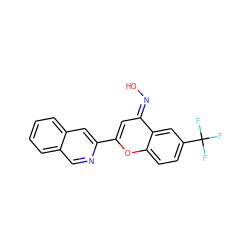 O/N=c1\cc(-c2cc3ccccc3cn2)oc2ccc(C(F)(F)F)cc12 ZINC000117373036