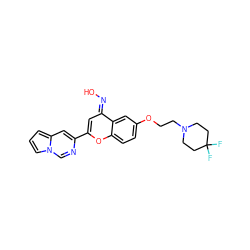 O/N=c1\cc(-c2cc3cccn3cn2)oc2ccc(OCCN3CCC(F)(F)CC3)cc12 ZINC000224082799