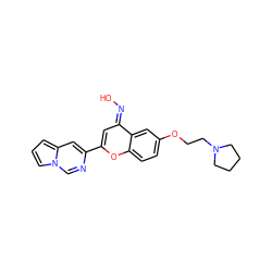 O/N=c1\cc(-c2cc3cccn3cn2)oc2ccc(OCCN3CCCC3)cc12 ZINC000117374983