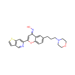 O/N=c1\cc(-c2cc3sccc3cn2)oc2ccc(CCCN3CCOCC3)cc12 ZINC000606301738