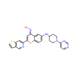 O/N=c1\cc(-c2cc3sccc3cn2)oc2ccc(NC3CCN(c4ccncn4)CC3)cc12 ZINC001772607331