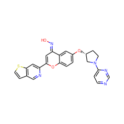 O/N=c1\cc(-c2cc3sccc3cn2)oc2ccc(O[C@@H]3CCN(c4ccncn4)C3)cc12 ZINC001772578610