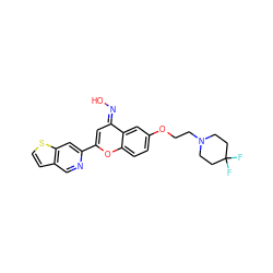 O/N=c1\cc(-c2cc3sccc3cn2)oc2ccc(OCCN3CCC(F)(F)CC3)cc12 ZINC000117379461