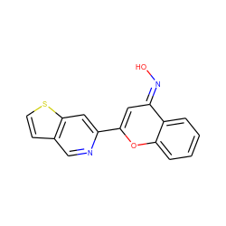 O/N=c1\cc(-c2cc3sccc3cn2)oc2ccccc12 ZINC000117382304