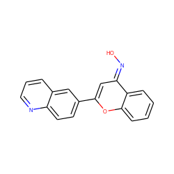 O/N=c1\cc(-c2ccc3ncccc3c2)oc2ccccc12 ZINC001772606842