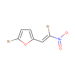 O=[N+]([O-])/C(Br)=C/c1ccc(Br)o1 ZINC000000007571