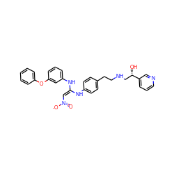 O=[N+]([O-])/C=C(\Nc1ccc(CCNC[C@H](O)c2cccnc2)cc1)Nc1cccc(Oc2ccccc2)c1 ZINC000100043147