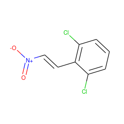 O=[N+]([O-])/C=C/c1c(Cl)cccc1Cl ZINC000000096681