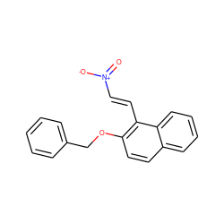 O=[N+]([O-])/C=C/c1c(OCc2ccccc2)ccc2ccccc12 ZINC000000474385