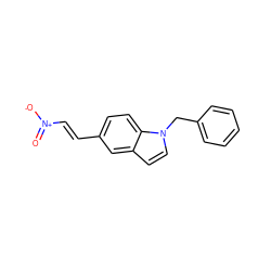 O=[N+]([O-])/C=C/c1ccc2c(ccn2Cc2ccccc2)c1 ZINC000000037418