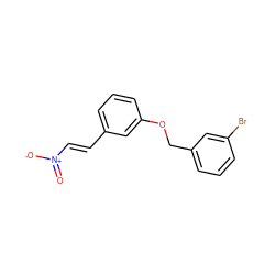 O=[N+]([O-])/C=C/c1cccc(OCc2cccc(Br)c2)c1 ZINC001772604930