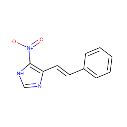 O=[N+]([O-])c1[nH]cnc1/C=C/c1ccccc1 ZINC000008615521