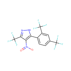 O=[N+]([O-])c1c(C(F)(F)F)n[nH]c1-c1ccc(C(F)(F)F)cc1C(F)(F)F ZINC000038152038