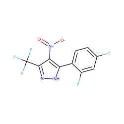 O=[N+]([O-])c1c(C(F)(F)F)n[nH]c1-c1ccc(F)cc1F ZINC000013589604