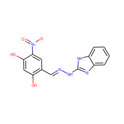 O=[N+]([O-])c1cc(/C=N/Nc2nc3ccccc3[nH]2)c(O)cc1O ZINC000027499104