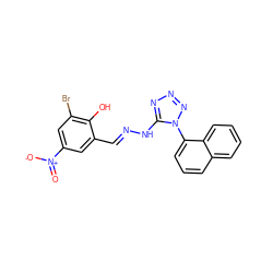 O=[N+]([O-])c1cc(Br)c(O)c(/C=N/Nc2nnnn2-c2cccc3ccccc23)c1 ZINC000038173113