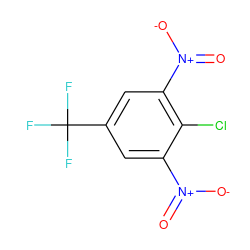 O=[N+]([O-])c1cc(C(F)(F)F)cc([N+](=O)[O-])c1Cl ZINC000002022399