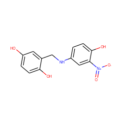 O=[N+]([O-])c1cc(NCc2cc(O)ccc2O)ccc1O ZINC000027195156