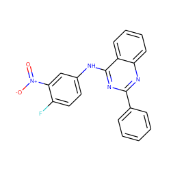 O=[N+]([O-])c1cc(Nc2nc(-c3ccccc3)nc3ccccc23)ccc1F ZINC000095574354