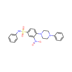 O=[N+]([O-])c1cc(S(=O)(=O)Nc2ccccc2)ccc1N1CCN(c2ccccc2)CC1 ZINC000008686662