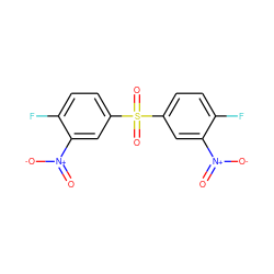 O=[N+]([O-])c1cc(S(=O)(=O)c2ccc(F)c([N+](=O)[O-])c2)ccc1F ZINC000001596706