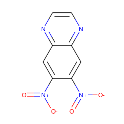 O=[N+]([O-])c1cc2nccnc2cc1[N+](=O)[O-] ZINC000005280674