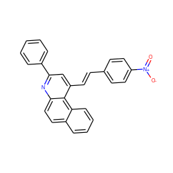 O=[N+]([O-])c1ccc(/C=C/c2cc(-c3ccccc3)nc3ccc4ccccc4c23)cc1 ZINC000006575869