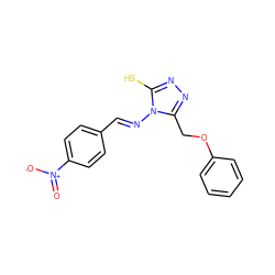 O=[N+]([O-])c1ccc(/C=N/n2c(S)nnc2COc2ccccc2)cc1 ZINC000015987981