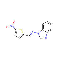 O=[N+]([O-])c1ccc(/C=N/n2cnc3ccccc32)s1 ZINC000000531123