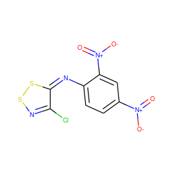 O=[N+]([O-])c1ccc(/N=c2/ssnc2Cl)c([N+](=O)[O-])c1 ZINC000004190315