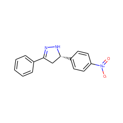 O=[N+]([O-])c1ccc([C@@H]2CC(c3ccccc3)=NN2)cc1 ZINC000299840494