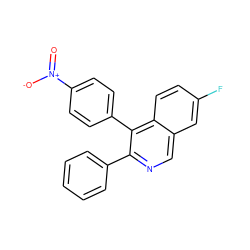 O=[N+]([O-])c1ccc(-c2c(-c3ccccc3)ncc3cc(F)ccc23)cc1 ZINC000036388762