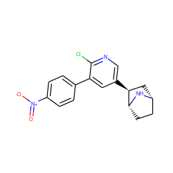 O=[N+]([O-])c1ccc(-c2cc([C@H]3C[C@@H]4CC[C@H]3N4)cnc2Cl)cc1 ZINC000049784936