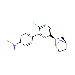 O=[N+]([O-])c1ccc(-c2cc([C@H]3C[C@H]4CC[C@H]3N4)cnc2F)cc1 ZINC000103249582