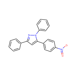 O=[N+]([O-])c1ccc(-c2cc(-c3ccccc3)nn2-c2ccccc2)cc1 ZINC000005604485