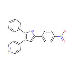 O=[N+]([O-])c1ccc(-c2cc(-c3ccncc3)c(-c3ccccc3)[nH]2)cc1 ZINC000003832045