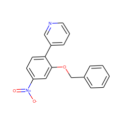 O=[N+]([O-])c1ccc(-c2cccnc2)c(OCc2ccccc2)c1 ZINC000299867706